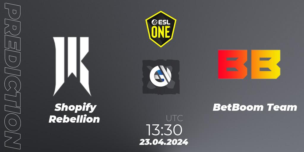 Prognose für das Spiel Shopify Rebellion VS BetBoom Team. 23.04.24. Dota 2 - ESL One Birmingham 2024