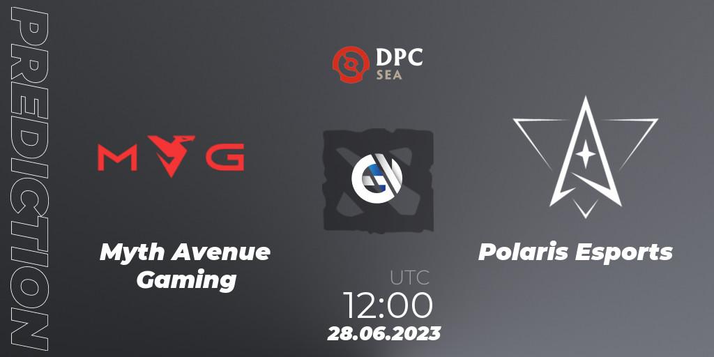 Prognose für das Spiel Myth Avenue Gaming VS Polaris Esports. 28.06.23. Dota 2 - DPC 2023 Tour 3: SEA Division II (Lower)