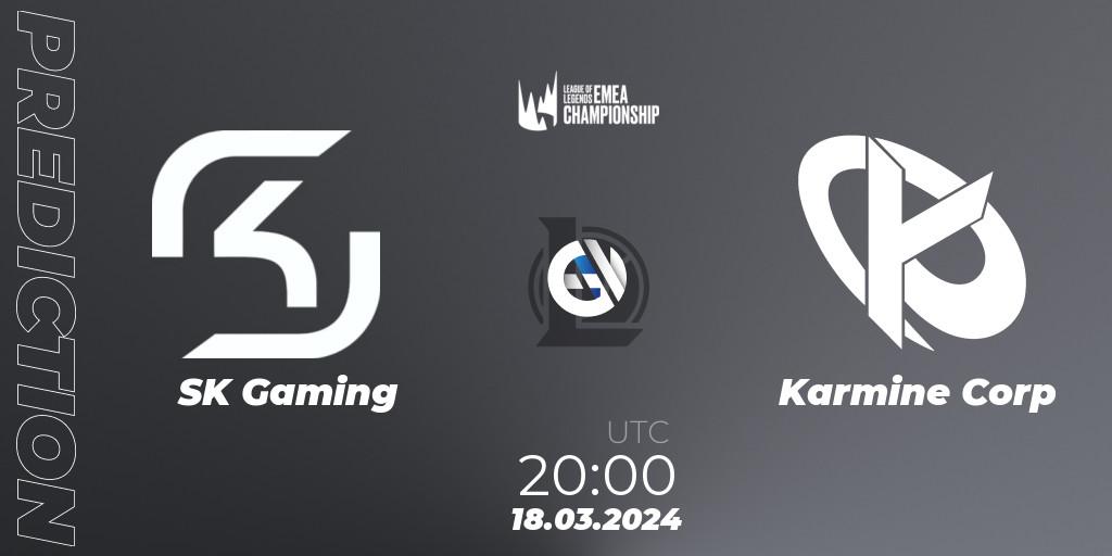 Prognose für das Spiel SK Gaming VS Karmine Corp. 18.03.24. LoL - LEC Spring 2024 - Regular Season