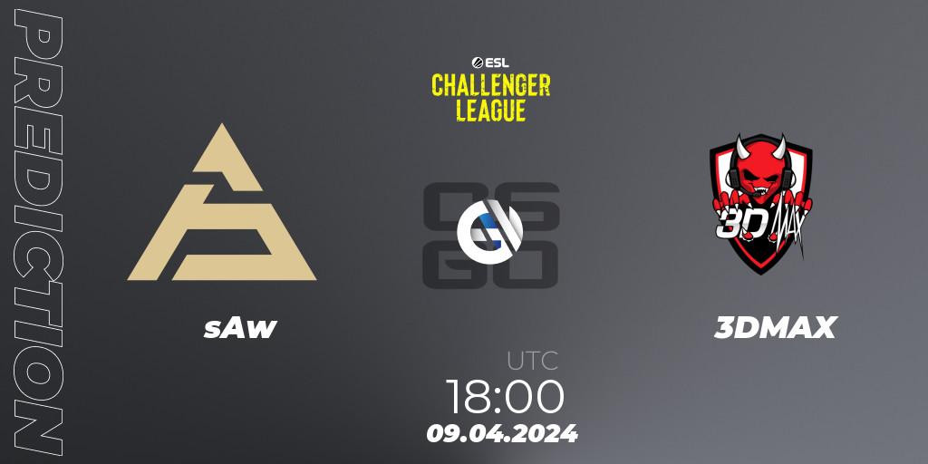 Prognose für das Spiel sAw VS 3DMAX. 09.04.24. CS2 (CS:GO) - ESL Challenger League Season 47: Europe