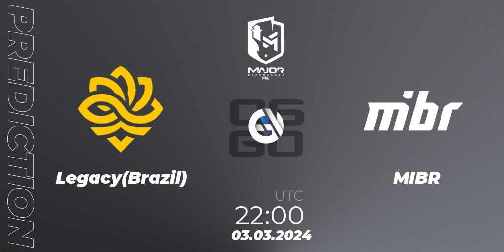 Prognose für das Spiel Legacy(Brazil) VS MIBR. 03.03.24. CS2 (CS:GO) - PGL CS2 Major Copenhagen 2024 Americas RMR