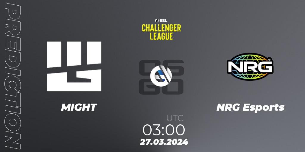 Prognose für das Spiel MIGHT VS NRG Esports. 27.03.24. CS2 (CS:GO) - ESL Challenger League Season 47: North America