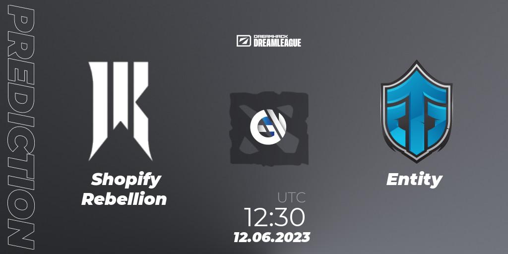 Prognose für das Spiel Shopify Rebellion VS Entity. 12.06.23. Dota 2 - DreamLeague Season 20 - Group Stage 1