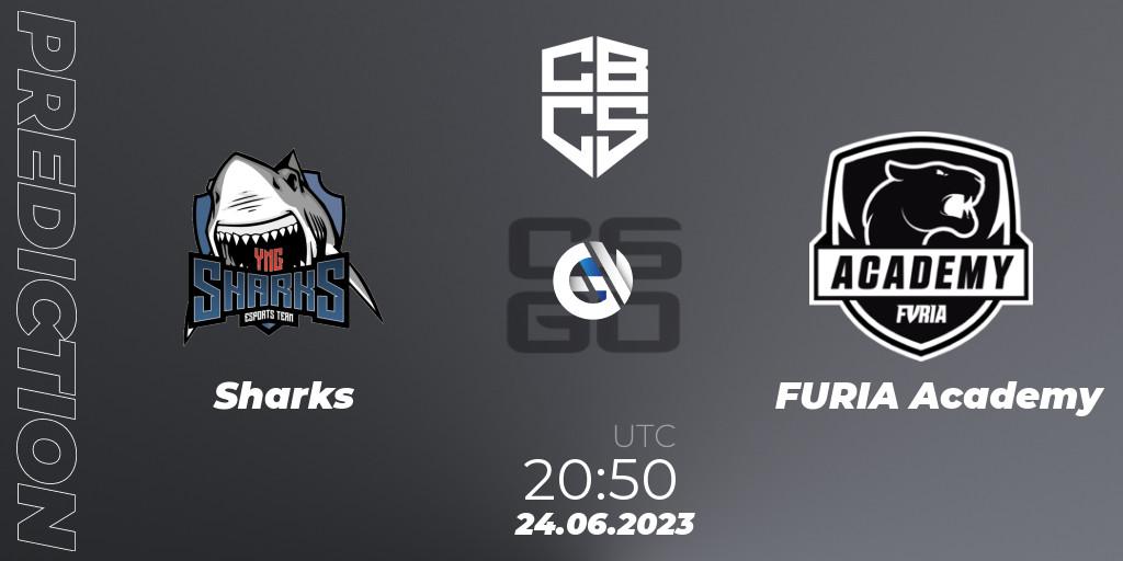 Prognose für das Spiel Sharks VS FURIA Academy. 24.06.23. CS2 (CS:GO) - CBCS 2023 Season 1