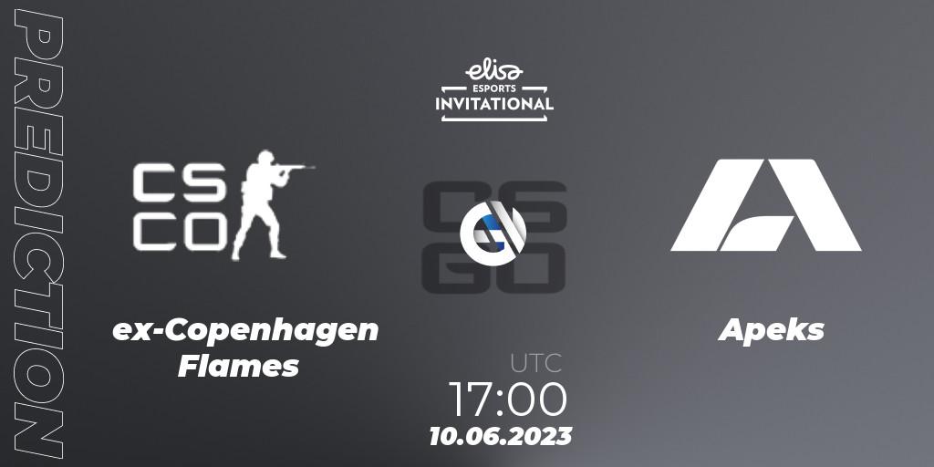 Prognose für das Spiel ex-Copenhagen Flames VS Apeks. 10.06.23. CS2 (CS:GO) - Elisa Invitational Spring 2023