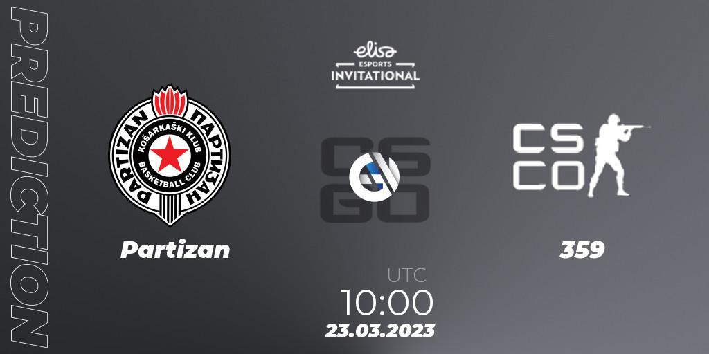 Prognose für das Spiel Partizan VS 359. 23.03.23. CS2 (CS:GO) - Elisa Invitational Spring 2023 Contenders