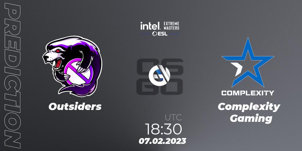Prognose für das Spiel Outsiders VS Complexity Gaming. 07.02.23. CS2 (CS:GO) - IEM Katowice 2023