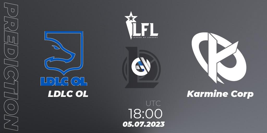 Prognose für das Spiel LDLC OL VS Karmine Corp. 05.07.23. LoL - LFL Summer 2023 - Group Stage