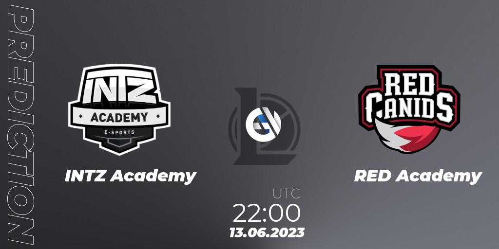 Prognose für das Spiel INTZ Academy VS RED Academy. 13.06.23. LoL - CBLOL Academy Split 2 2023 - Group Stage