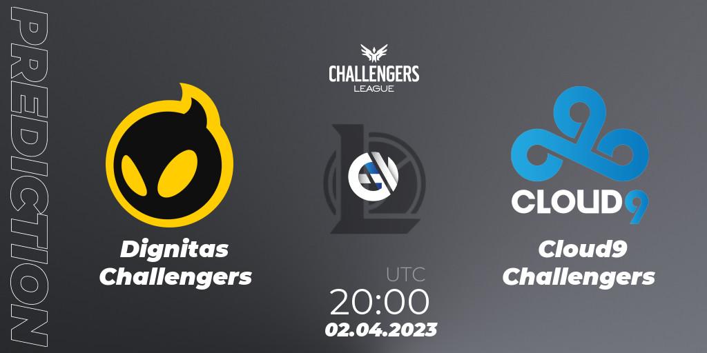 Prognose für das Spiel Dignitas Challengers VS Cloud9 Challengers. 02.04.23. LoL - NACL 2023 Spring - Playoffs