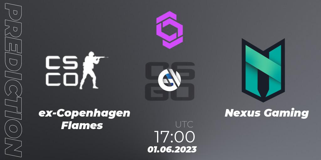 Prognose für das Spiel ex-Copenhagen Flames VS Nexus Gaming. 01.06.23. CS2 (CS:GO) - CCT West Europe Series 4