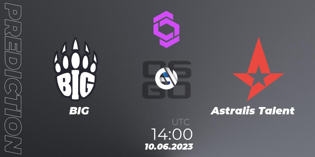 Prognose für das Spiel BIG VS Astralis Talent. 10.06.23. CS2 (CS:GO) - CCT West Europe Series 4