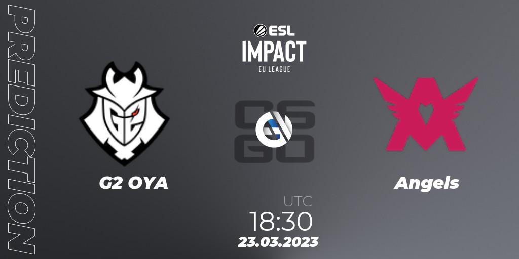 Prognose für das Spiel G2 OYA VS Angels. 23.03.23. CS2 (CS:GO) - ESL Impact League Season 3: European Division