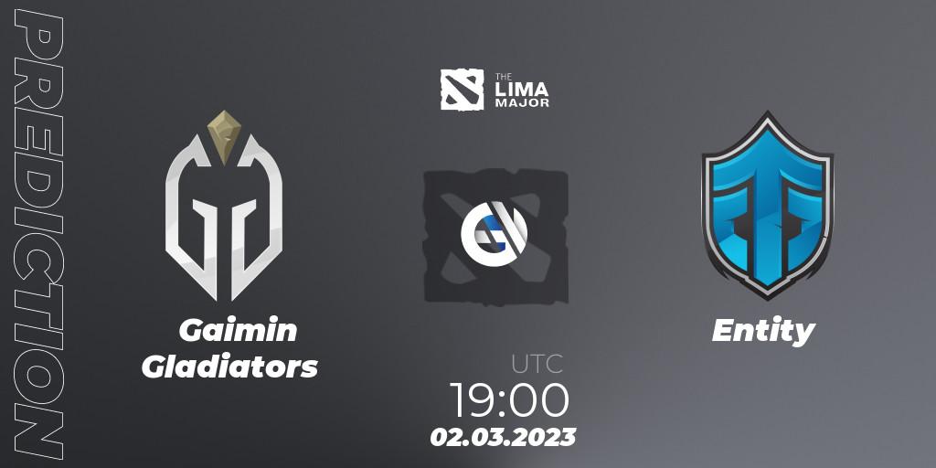 Prognose für das Spiel Gaimin Gladiators VS Entity. 02.03.23. Dota 2 - The Lima Major 2023