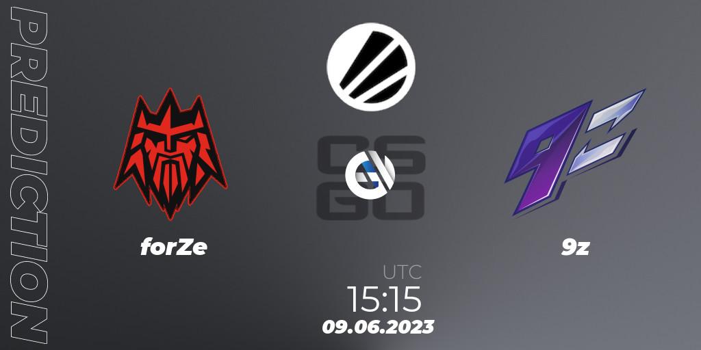 Prognose für das Spiel forZe VS 9z. 09.06.23. CS2 (CS:GO) - ESL Challenger Katowice 2023