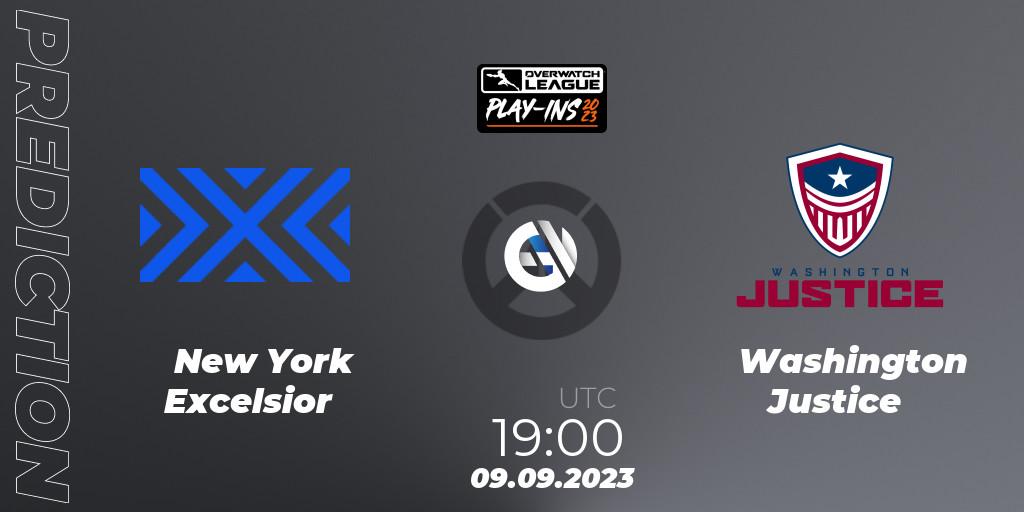 Prognose für das Spiel New York Excelsior VS Washington Justice. 09.09.23. Overwatch - Overwatch League 2023 - Play-Ins