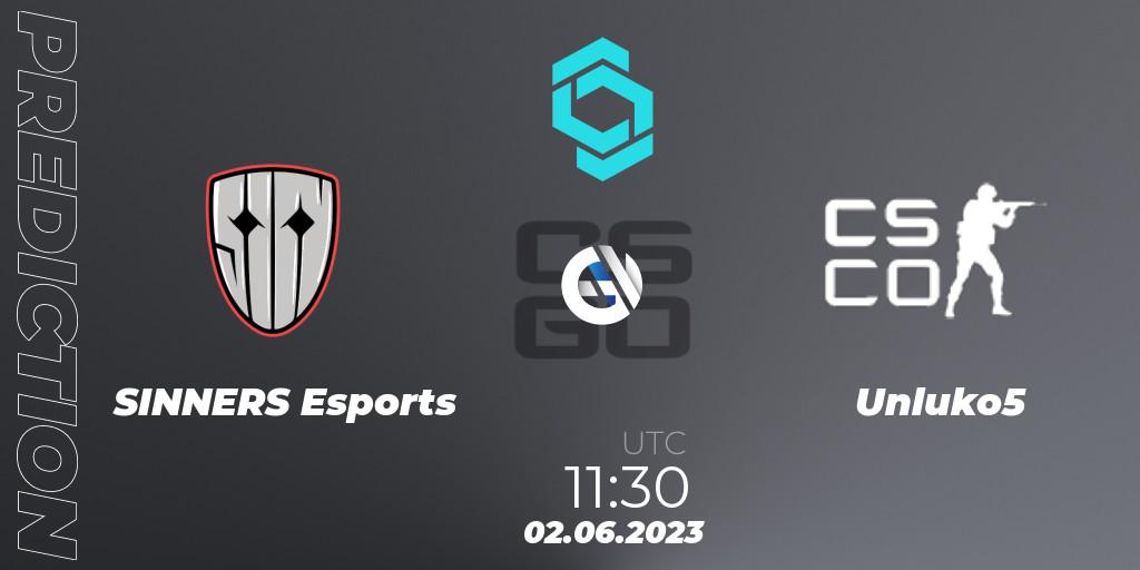 Prognose für das Spiel SINNERS Esports VS Unluko5. 02.06.23. CS2 (CS:GO) - CCT North Europe Series 5