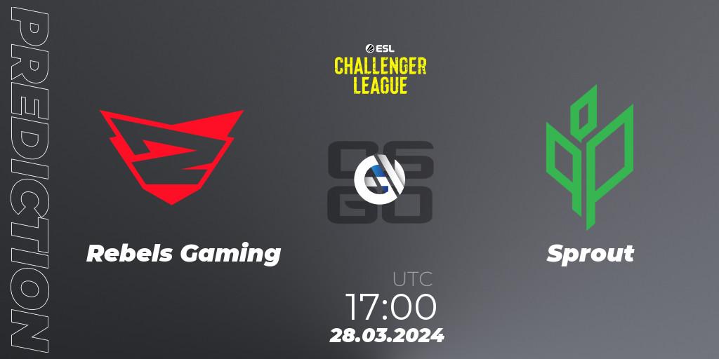 Prognose für das Spiel Rebels Gaming VS ex-Sprout. 28.03.24. CS2 (CS:GO) - ESL Challenger League Season 47: Europe