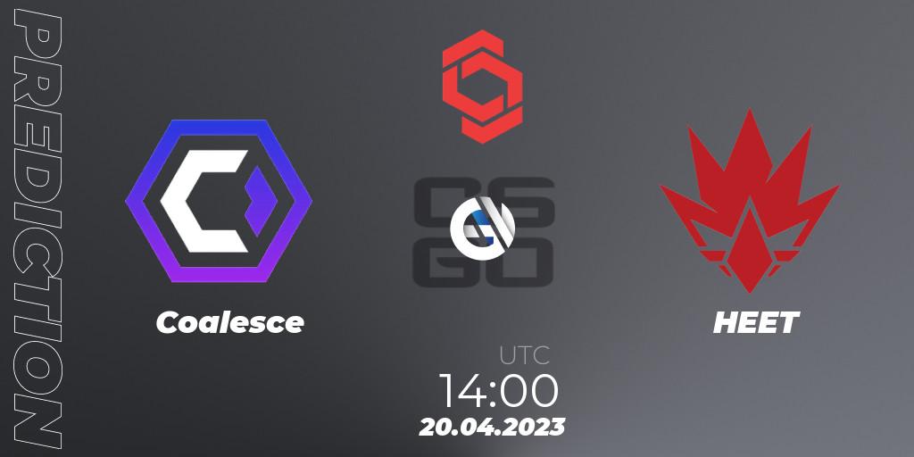 Prognose für das Spiel Coalesce VS HEET. 20.04.23. CS2 (CS:GO) - CCT Central Europe Series #6