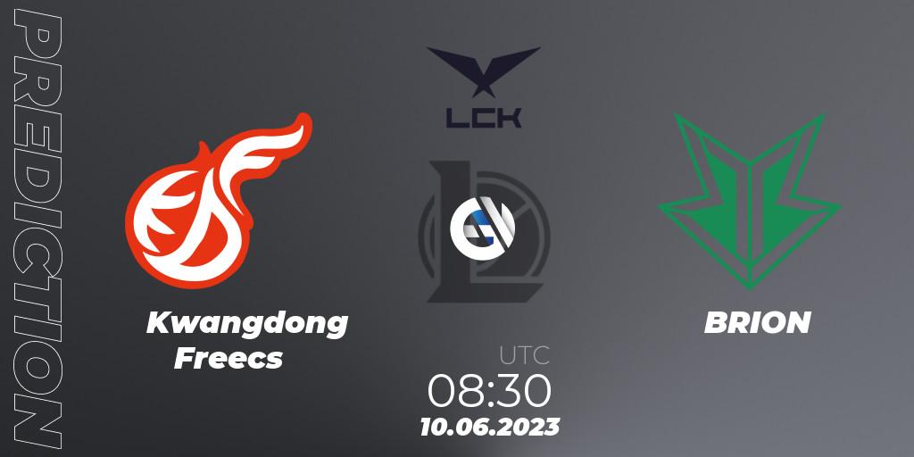 Prognose für das Spiel Kwangdong Freecs VS BRION. 10.06.23. LoL - LCK Summer 2023 Regular Season