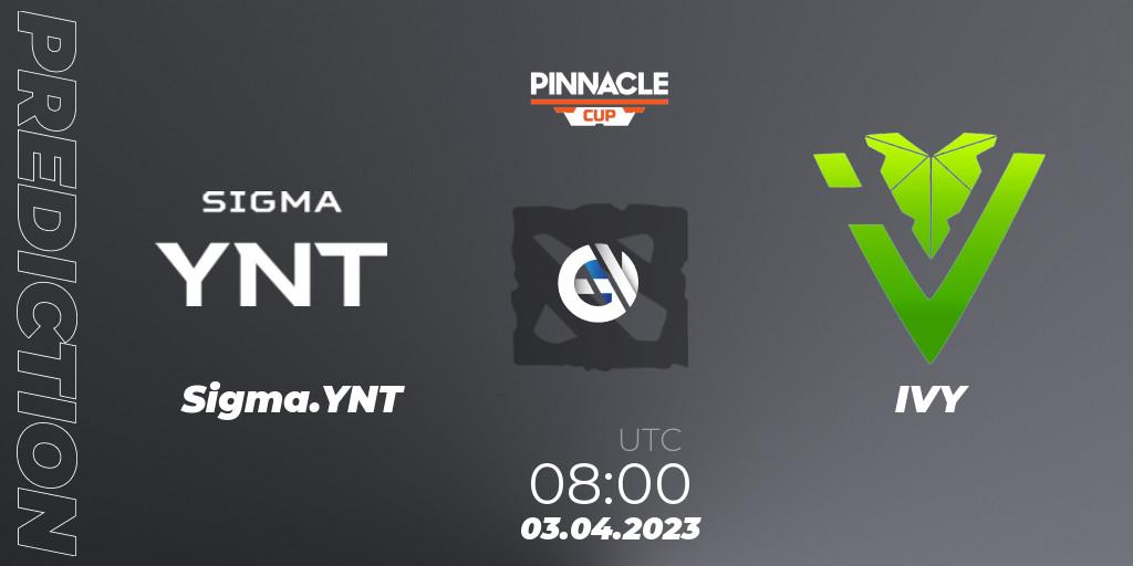 Prognose für das Spiel Sigma.YNT VS IVY. 02.04.23. Dota 2 - Pinnacle Cup: Malta Vibes - Tour 1