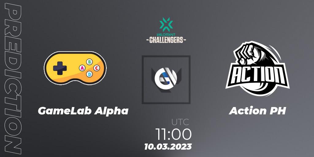 Prognose für das Spiel GameLab Alpha VS Action PH. 10.03.23. VALORANT - VALORANT Challengers 2023: Philippines Split 1
