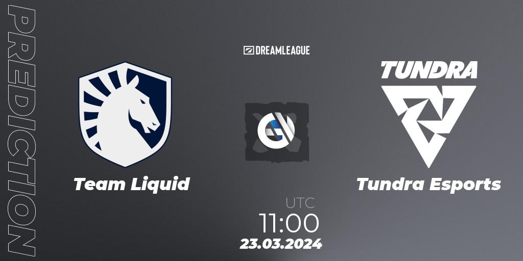 Prognose für das Spiel Team Liquid VS Tundra Esports. 23.03.24. Dota 2 - DreamLeague Season 23: Western Europe Closed Qualifier