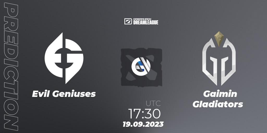 Prognose für das Spiel Evil Geniuses VS Gaimin Gladiators. 19.09.23. Dota 2 - DreamLeague Season 21