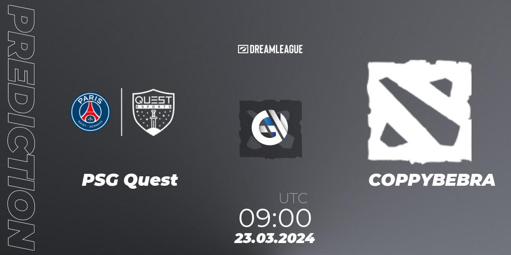 Prognose für das Spiel PSG Quest VS COPPYBEBRA. 23.03.24. Dota 2 - DreamLeague Season 23: MENA Closed Qualifier