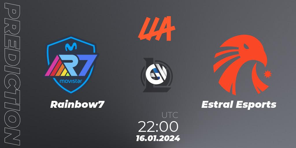 Prognose für das Spiel Rainbow7 VS Estral Esports. 16.01.24. LoL - LLA 2024 Opening Group Stage