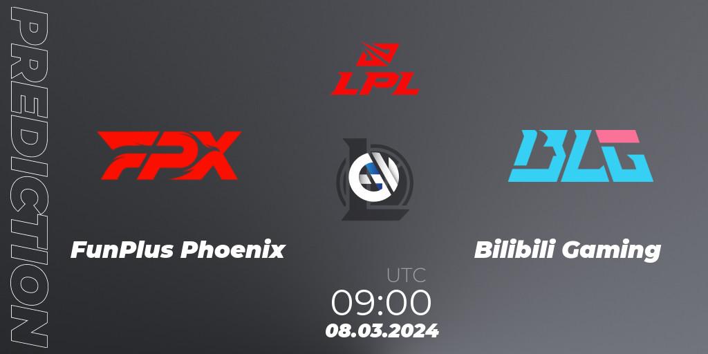 Prognose für das Spiel FunPlus Phoenix VS Bilibili Gaming. 08.03.24. LoL - LPL Spring 2024 - Group Stage