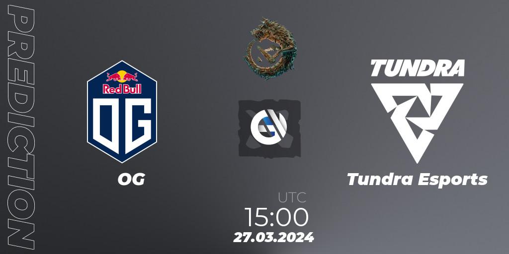 Prognose für das Spiel OG VS Tundra Esports. 27.03.24. Dota 2 - PGL Wallachia Season 1: Western Europe Closed Qualifier