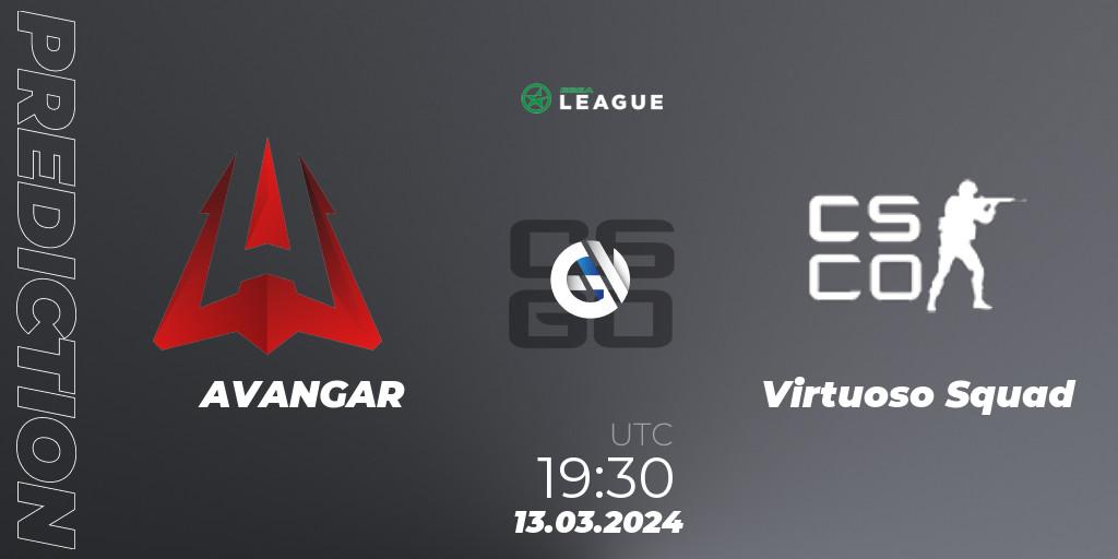 Prognose für das Spiel AVANGAR VS Virtuoso Squad. 13.03.24. CS2 (CS:GO) - ESEA Season 48: Main Division - Europe