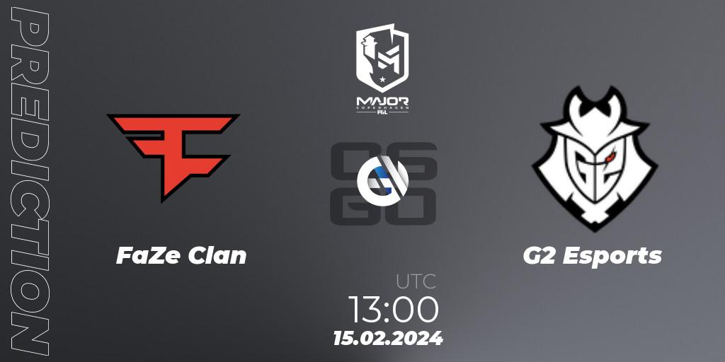 Prognose für das Spiel FaZe Clan VS G2 Esports. 15.02.24. CS2 (CS:GO) - PGL CS2 Major Copenhagen 2024 Europe RMR