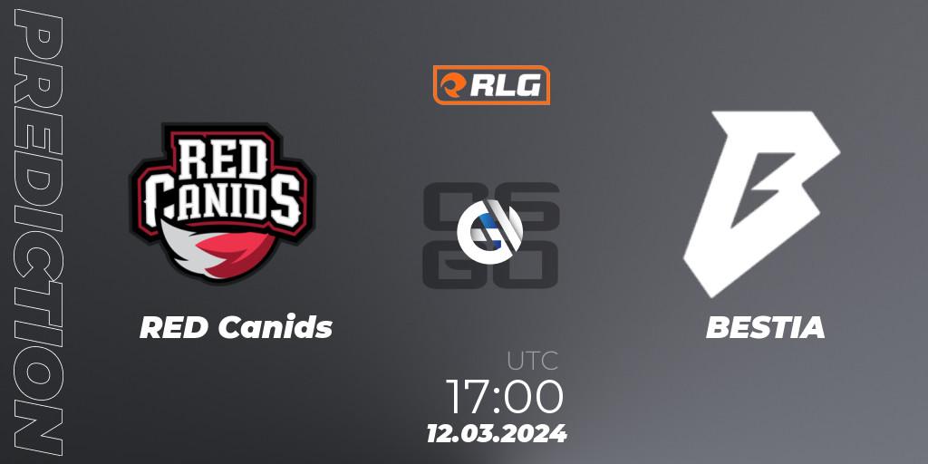 Prognose für das Spiel RED Canids VS BESTIA. 12.03.24. CS2 (CS:GO) - RES Latin American Series #2