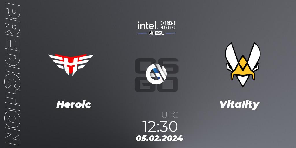 Prognose für das Spiel Heroic VS Vitality. 05.02.24. CS2 (CS:GO) - IEM Katowice 2024