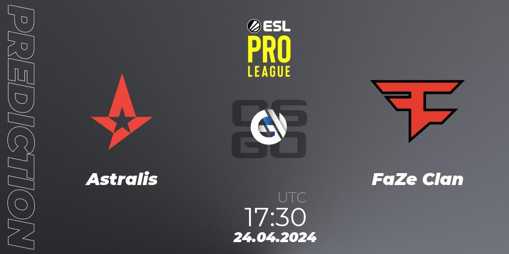 Prognose für das Spiel Astralis VS FaZe Clan. 24.04.24. CS2 (CS:GO) - ESL Pro League Season 19