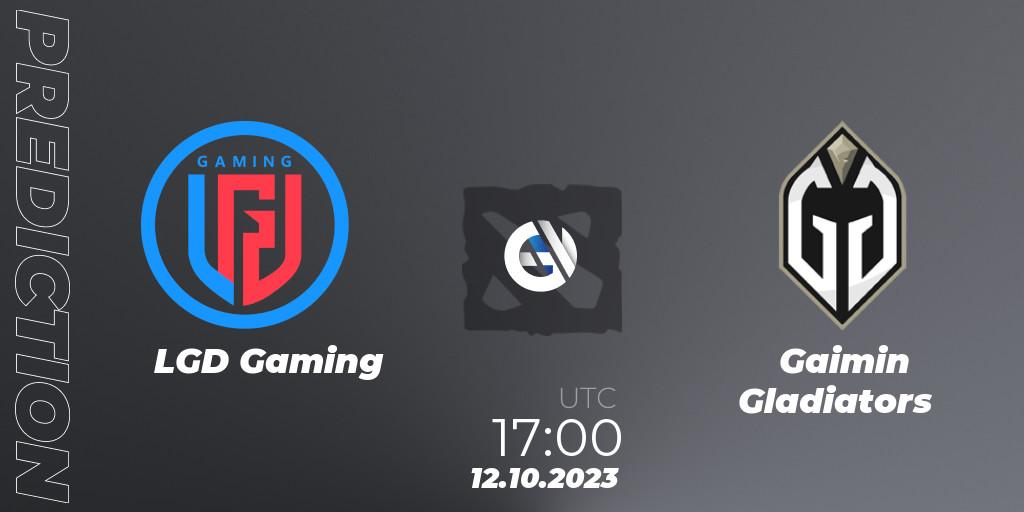 Prognose für das Spiel LGD Gaming VS Gaimin Gladiators. 12.10.23. Dota 2 - The International 2023 - Group Stage