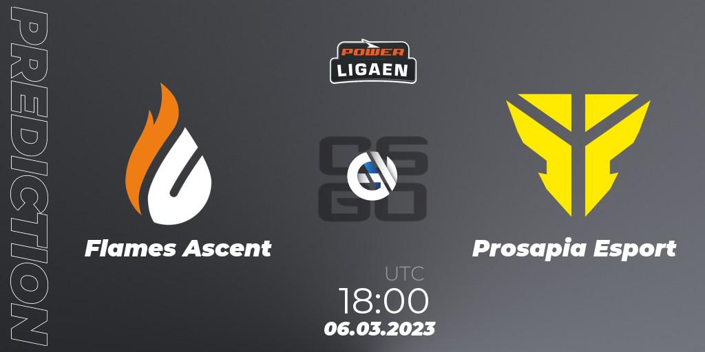 Prognose für das Spiel Flames Ascent VS Prosapia Esport. 06.03.23. CS2 (CS:GO) - Dust2.dk Ligaen Season 22