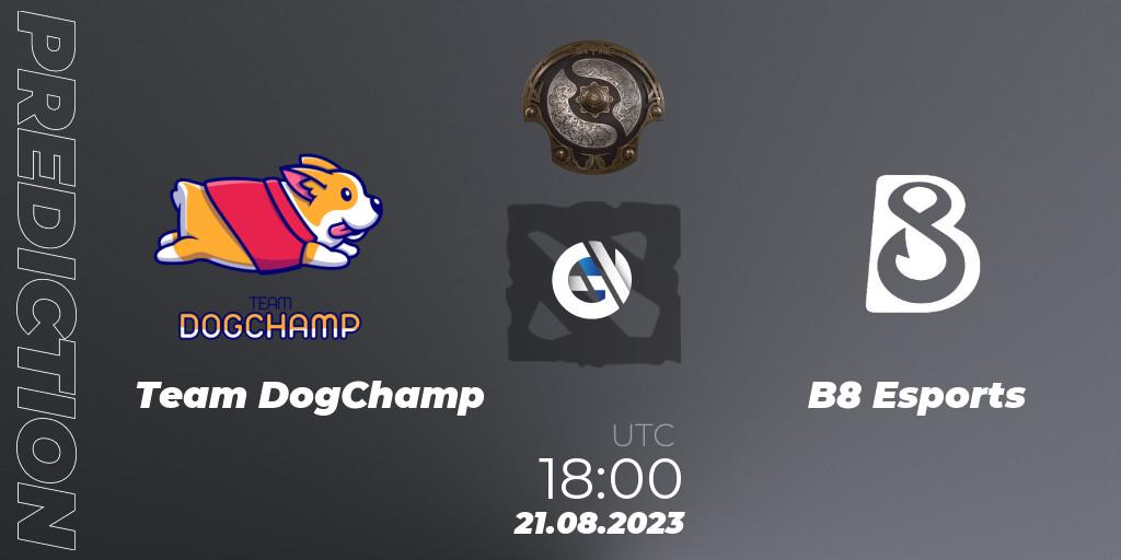 Prognose für das Spiel Team DogChamp VS B8 Esports. 21.08.23. Dota 2 - The International 2023 - North America Qualifier