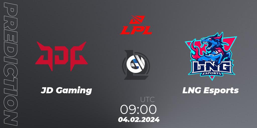 Prognose für das Spiel JD Gaming VS LNG Esports. 04.02.24. LoL - LPL Spring 2024 - Group Stage