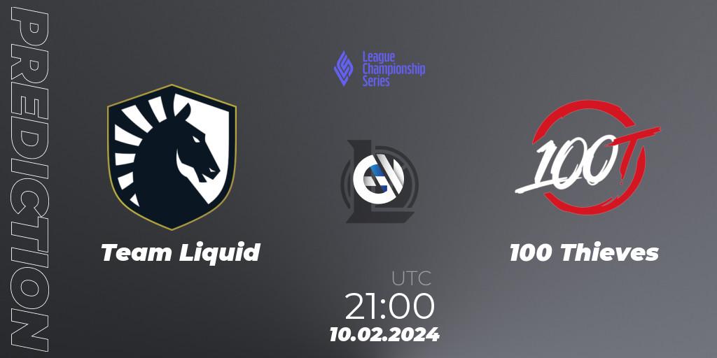 Prognose für das Spiel Team Liquid VS 100 Thieves. 10.02.24. LoL - LCS Spring 2024 - Group Stage