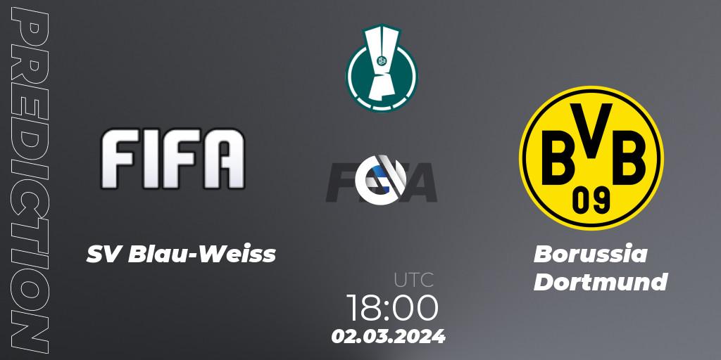 Prognose für das Spiel SV Blau-Weiss VS Borussia Dortmund. 02.03.24. FIFA 23 - DFB-ePOKAL 2024