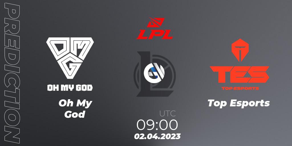 Prognose für das Spiel Oh My God VS Top Esports. 02.04.23. LoL - LPL Spring 2023 - Playoffs