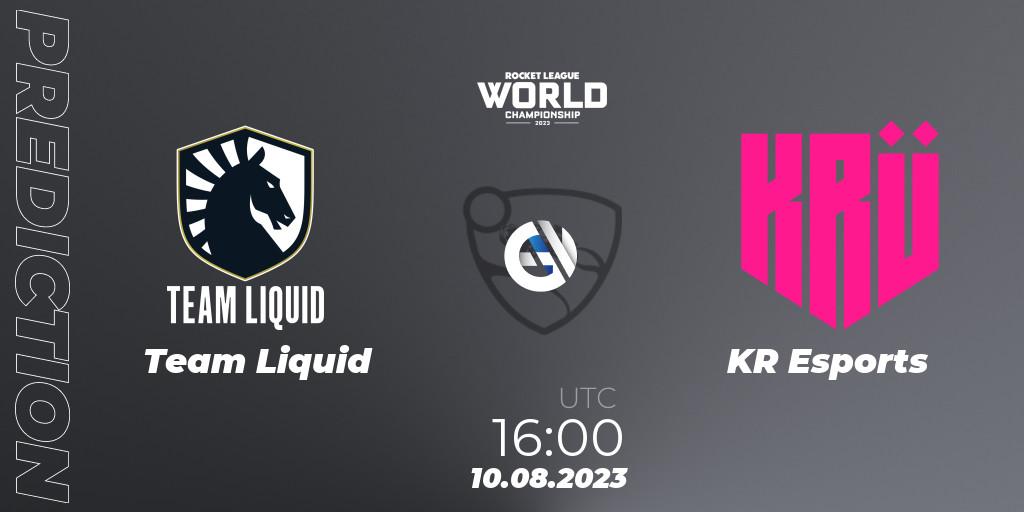 Prognose für das Spiel Team Liquid VS KRÜ Esports. 10.08.23. Rocket League - Rocket League Championship Series 2022-23 - World Championship Group Stage