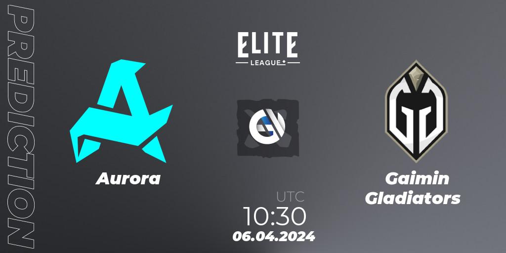 Prognose für das Spiel Aurora VS Gaimin Gladiators. 06.04.24. Dota 2 - Elite League: Round-Robin Stage