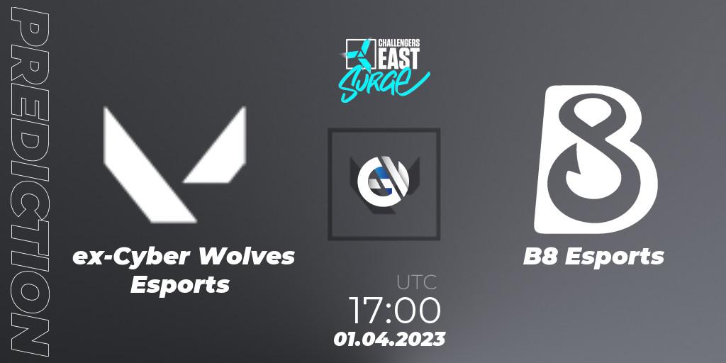 Prognose für das Spiel ex-Cyber Wolves Esports VS B8 Esports. 01.04.23. VALORANT - VALORANT Challengers 2023 East: Surge Split 2