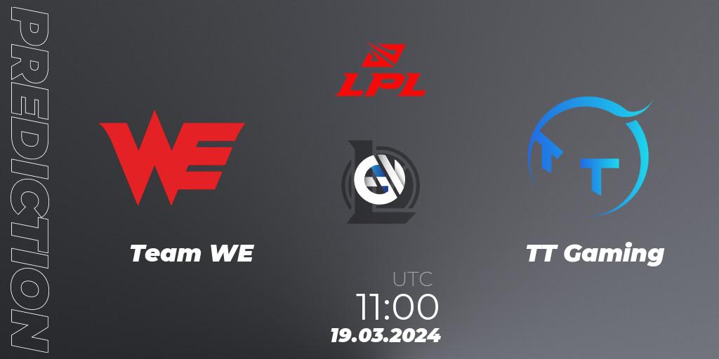 Prognose für das Spiel Team WE VS TT Gaming. 19.03.24. LoL - LPL Spring 2024 - Group Stage