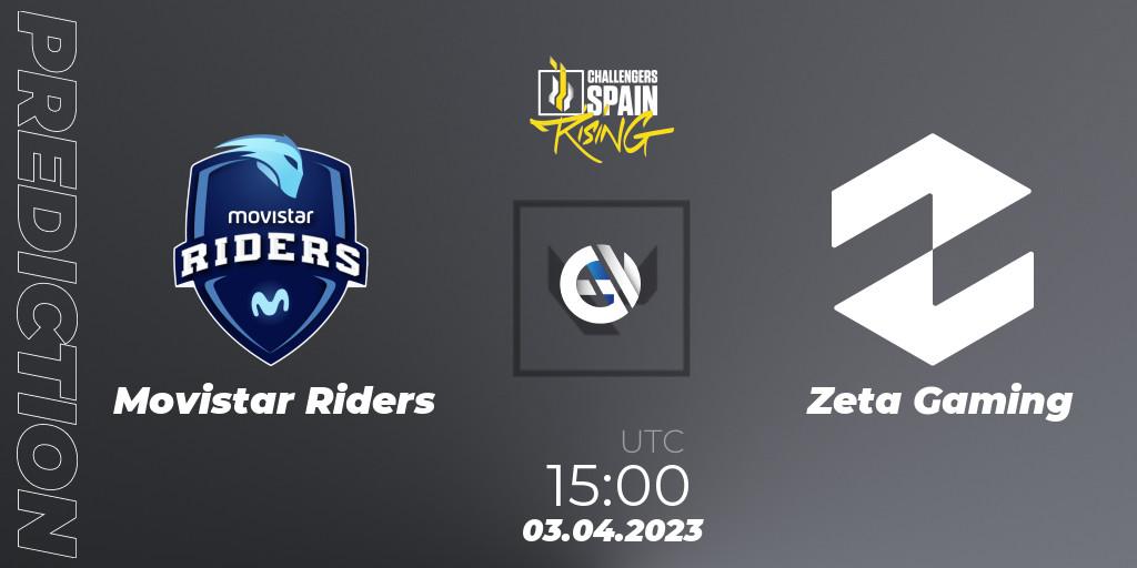 Prognose für das Spiel Movistar Riders VS Zeta Gaming. 03.04.23. VALORANT - VALORANT Challengers 2023 Spain: Rising Split 2