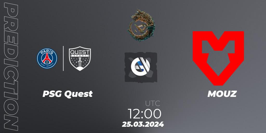 Prognose für das Spiel PSG Quest VS MOUZ. 25.03.24. Dota 2 - PGL Wallachia Season 1: Western Europe Closed Qualifier
